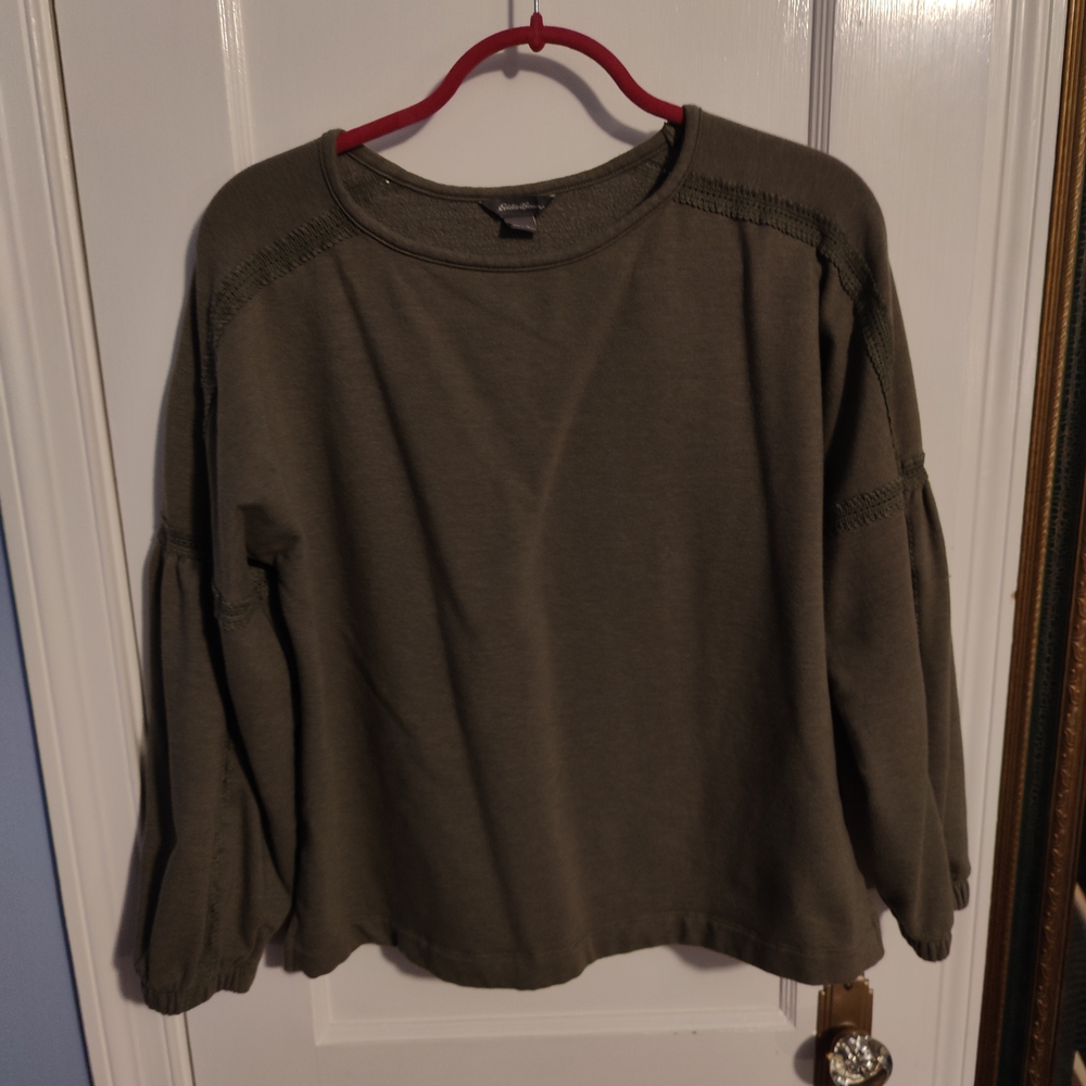 Eddie Bauer Green Boxy Long Sleeve Sweatshirt